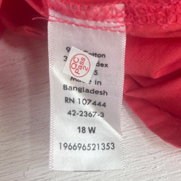 Jessica London Button Down Shirt Womens 18W Pink New WOT - Picture 7 of 8